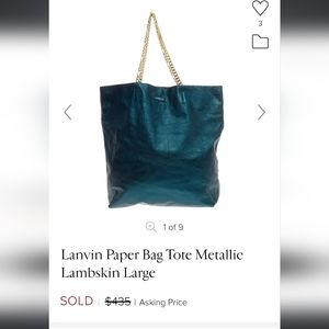 Lanvin "paper bag" tote metallic lambskin large